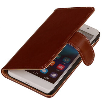PU Leder Bruin Honor 6 Book/Wallet Case/Cover
