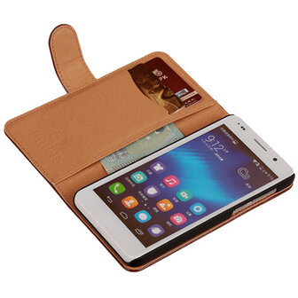 PU Leder Bruin Honor 6 Book/Wallet Case/Cover