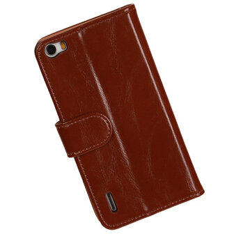 PU Leder Bruin Honor 6 Book/Wallet Case/Cover