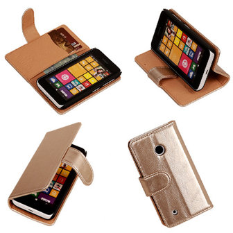 PU Leder Goud Nokia Lumia 530 Book/Wallet Case/Cover 