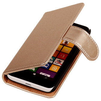 PU Leder Goud Hoesje voor Nokia Lumia 530 Book/Wallet Case/Cover