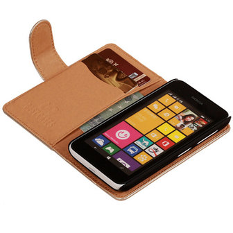PU Leder Goud Hoesje voor Nokia Lumia 530 Book/Wallet Case/Cover