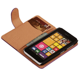 PU Leder Lila Hoesje voor Nokia Lumia 530 Book/Wallet Case/Cover