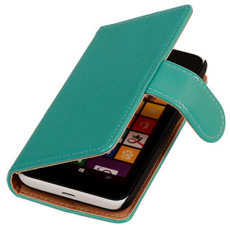 PU Leder Turquoise Hoesje voor Nokia Lumia 530 Book/Wallet Case/Cover