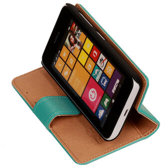 PU Leder Turquoise Hoesje voor Nokia Lumia 530 Book/Wallet Case/Cover