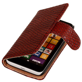 BC Slang Rood Hoesje voor Nokia Lumia 530 Bookcase Wallet Cover