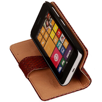 BC Slang Rood Hoesje voor Nokia Lumia 530 Bookcase Wallet Cover