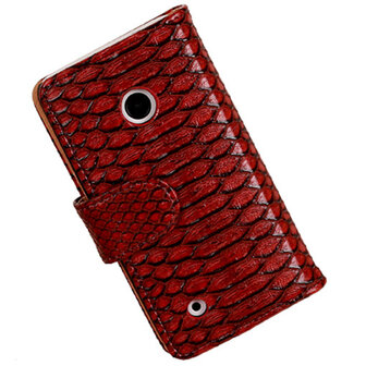 BC Slang Rood Hoesje voor Nokia Lumia 530 Bookcase Wallet Cover