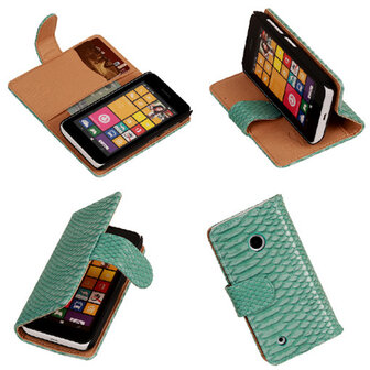 &quot;Slang&quot; Turquoise Nokia Lumia 530 Bookcase Wallet Cover Hoesje 