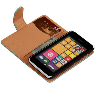 BC Slang Turquoise Hoesje voor Nokia Lumia 530 Bookcase Wallet Cover