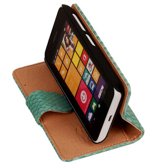 BC Slang Turquoise Hoesje voor Nokia Lumia 530 Bookcase Wallet Cover