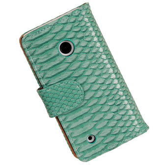 BC Slang Turquoise Hoesje voor Nokia Lumia 530 Bookcase Wallet Cover