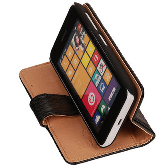 BC Slang"Zwart Hoesje voor Nokia Lumia 530 Bookcase Wallet Cover