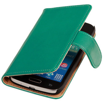 PU Leder Groen Hoesje voor Samsung Galaxy Core Plus Book/Wallet Case/Cover