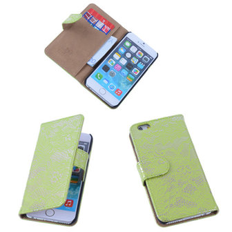 Lace Groen iPhone 6 Plus Book/Wallet Case/Cover Hoesje