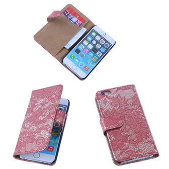 Lace Rood iPhone 6 Plus Book/Wallet Case/Cover Hoesje
