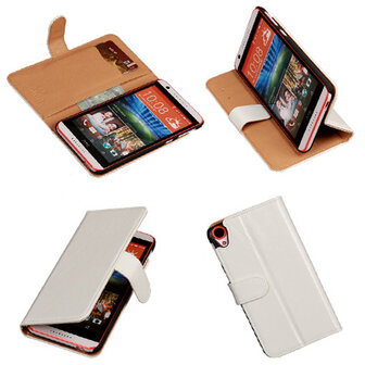 PU Leder Wit HTC Desire 820 Book/Wallet Case/Cover