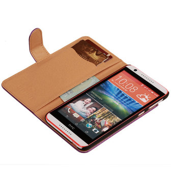 PU Leder Lila Hoesje voor HTC Desire 820 Book/Wallet Case/Cover