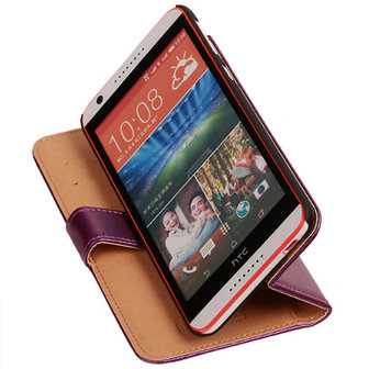 PU Leder Lila Hoesje voor HTC Desire 820 Book/Wallet Case/Cover