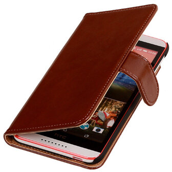 PU Leder Bruin Hoesje voor HTC Desire 820 Book/Wallet Case/Cover