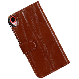 PU Leder Bruin Hoesje voor HTC Desire 820 Book/Wallet Case/Cover