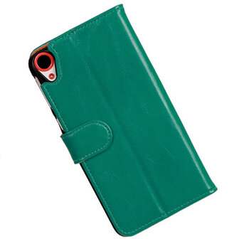 PU Leder Groen Hoesje voor HTC Desire 820 Book/Wallet Case/Cover
