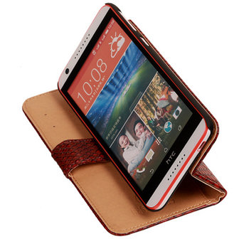 BC Slang Rood Hoesje voor HTC Desire 820 Book/Wallet Case