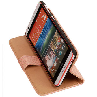 BC Slang Pink Hoesje voor HTC Desire 820 Book/Wallet Case