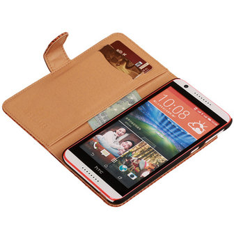 BC Slang Bruin Hoesje voor HTC Desire 820 Book/Wallet Case
