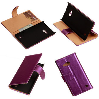 PU Leder Lila Nokia Lumia 735 Book/Wallet Case/Cover