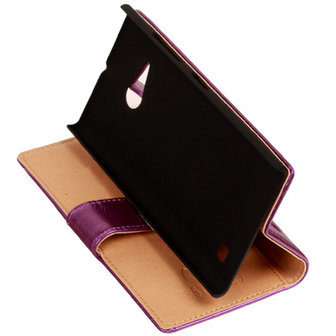 PU Leder Lila Hoesje voor Nokia Lumia 735 Book/Wallet Case/Cover