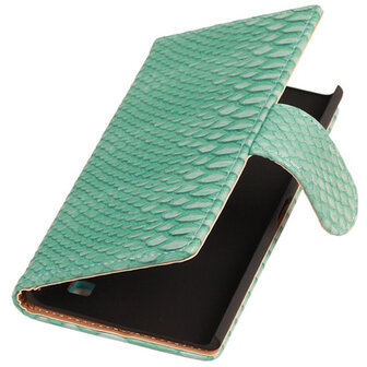 BC Slang Turquoise Hoesje voor Nokia Lumia 735 Bookcase Wallet Cover