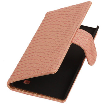 BC Slang Pink Hoesje voor Nokia Lumia 735 Bookcase Wallet Cover