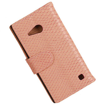 BC Slang Pink Hoesje voor Nokia Lumia 735 Bookcase Wallet Cover