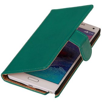 PU Leder Groen Hoesje voor Samsung Galaxy Note 4 Book/Wallet Case/Cover