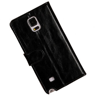 PU Leder Zwart Hoesje voor Samsung Galaxy Note 4 Book/Wallet Case/Cover