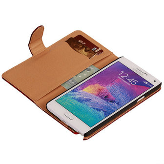 BC Slang Rood Hoesje voor Samsung Galaxy Note 4 Bookcase Cover
