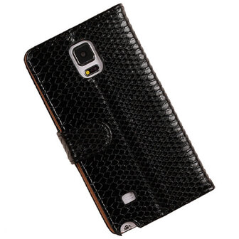BC Slang Zwart Hoesje voor Samsung Galaxy Note 4 Bookcase Cover