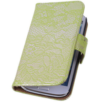 Lace Groen Hoesje voor Samsung Galaxy S4 Book/Wallet Case/Cover
