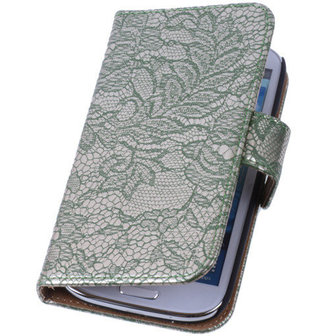 Lace Donker Groen Hoesje voor Samsung Galaxy S4 Book/Wallet Case/Cover
