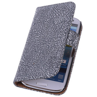 Glamour Zwart Hoesje voor Samsung Galaxy S5 (Plus) Echt Leer Wallet Case