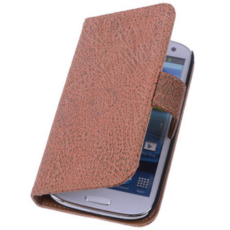 Glamour Gold Hoesje voor Samsung Galaxy S5 (Plus) Echt Leer Wallet Case