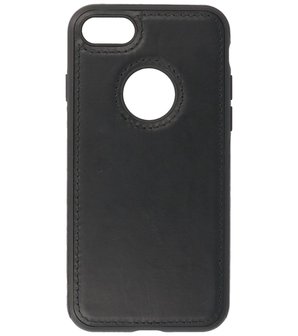 Lederen Backcover Hoesje voor iPhone SE 2020 - iPhone 8 en iPhone 7 - Zwart