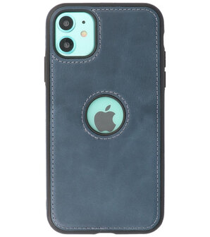 Lederen Backcover Hoesje voor iPhone 11 - Navy