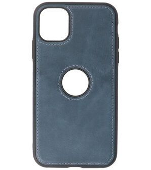 Lederen Backcover Hoesje voor iPhone 11 - Navy