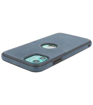Lederen Backcover Hoesje voor iPhone 11 - Navy