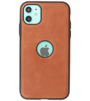 Lederen Backcover Hoesje voor iPhone 11 - Cognac