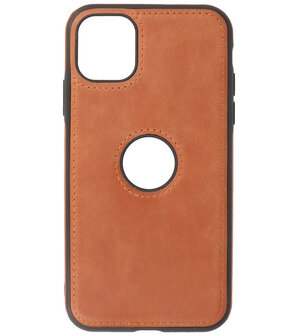 Lederen Backcover Hoesje voor iPhone 11 - Cognac