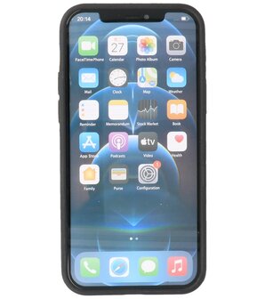 Lederen Backcover Hoesje voor iPhone 12 - iPhone 12 Pro - Navy