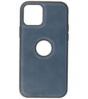 Lederen Backcover Hoesje voor iPhone 12 - iPhone 12 Pro - Navy